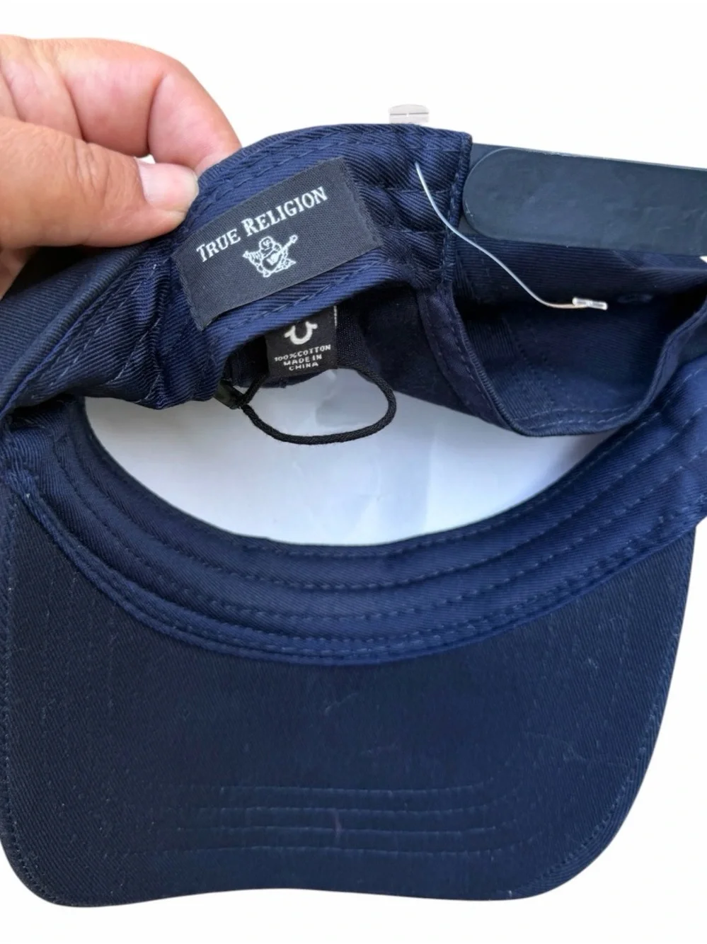 True Religion Men’s Navy Blue Baseball Cap with Strapback